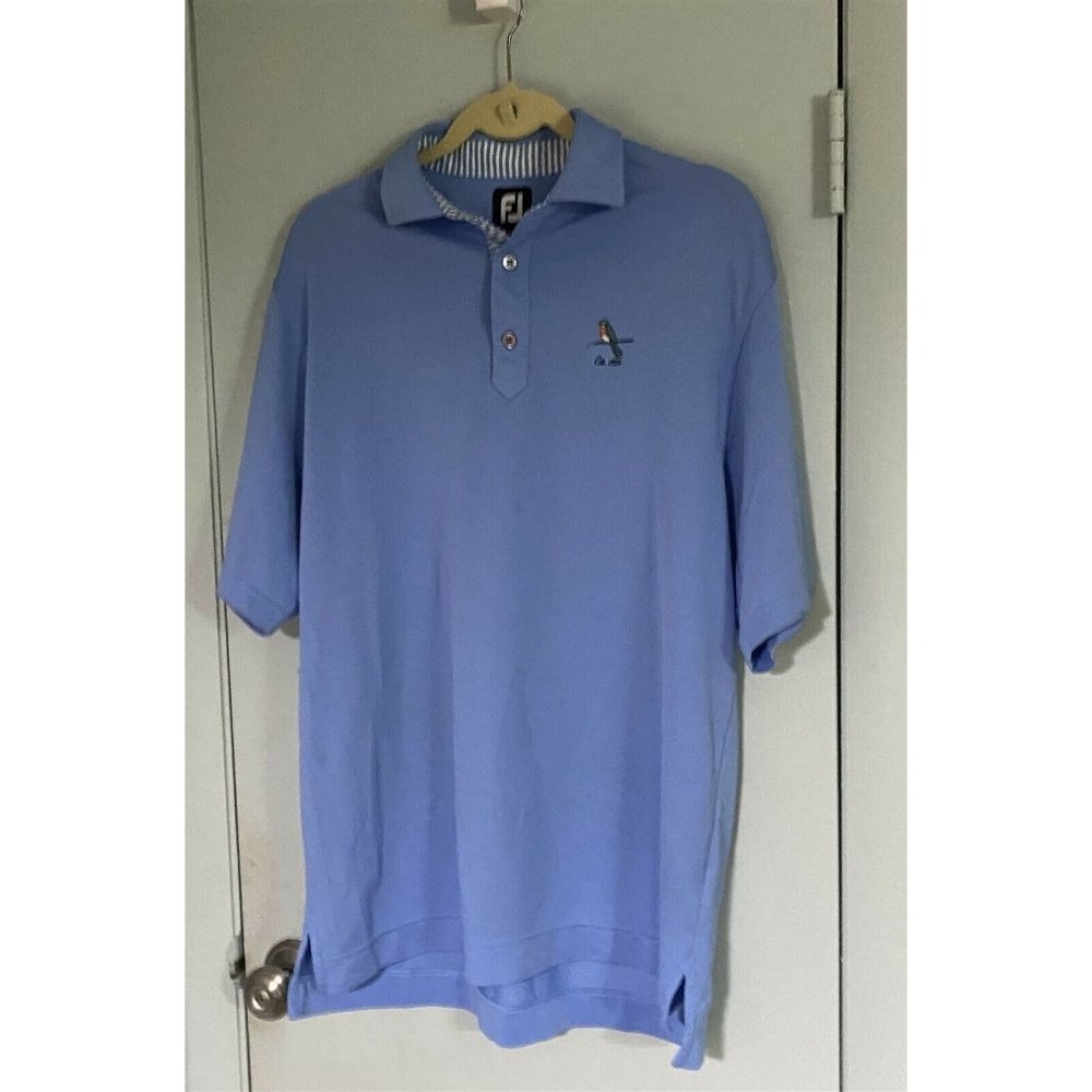 Footjoy FJ Polo Shirt Blue Medium Embroidered Bird Chest